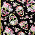 Skull Floral Print on Poly Spandex Fabric | (4 Way Stretch/Per Yard)