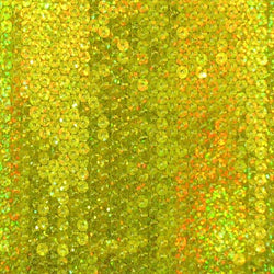 5mm Holographic Sequins on Poly Mesh Fabric (Gold/Light Yellow) | (2 Way Stretch/Per Yard)