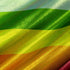 Rainbow Pride Print with Shiny Dots on Poly Spandex Fabric | (4 Way Stretch/Per Yard)