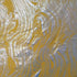 Metallic Foil Lava Swirls (Silver) on Gold Nylon Spandex Fabric | (4 Way Stretch/Per Yard)