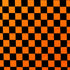 Checkerboard Print on Poly Spandex Fabric (Orange/Black) | (4 Way Stretch/Per Yard)