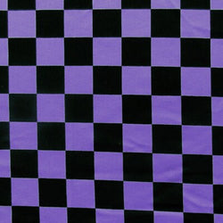 Checkerboard Print (1x1) on Nylon Spandex Fabric (Purple/Black) | (4 Way Stretch/Per Yard)