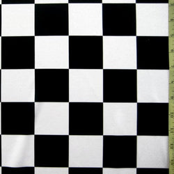 2x2" Checkerboard Print on Nylon Spandex Fabric (White/Black) | (4 Way Stretch/Per Yard)