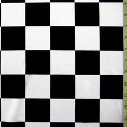 2x2" Checkerboard Print on Nylon Spandex Fabric (White/Black) | (4 Way Stretch/Per Yard)