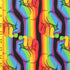 Rainbow Fist of Pride Print on Poly Spandex Fabric | (4 Way Stretch/Per Yard)