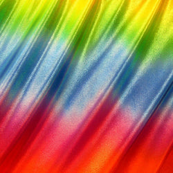 Rainbow Pride Print with Shiny Dots on Poly Spandex Fabric | (4 Way Stretch/Per Yard)