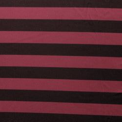 Horizontal Stripes on Poly Spandex Fabric (Red/Black) | (4 Way Stretch/Per Yard)