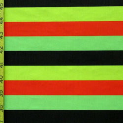 Horizontal Stripes on Poly Spandex Fabric (Multicolor) | (4 Way Stretch/Per Yard)