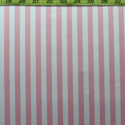 Vertical Stripes on Poly Spandex Fabric (White/Faded Light Pink) | (4 Way Stretch/Per Yard)