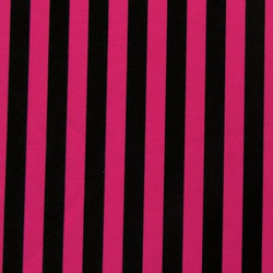 0.5" (Half Inch) Vertical Stripes on Poly Spandex Fabric (Black/Fuchsia) | (4 Way Stretch/Per Yard)