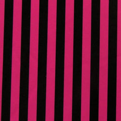 0.5" (Half Inch) Vertical Stripes on Poly Spandex Fabric (Black/Fuchsia) | (4 Way Stretch/Per Yard)