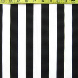 Matte Finish Vertical Stripes on Nylon Spandex Fabric (Black/White) | (4 Way Stretch/Per Yard)