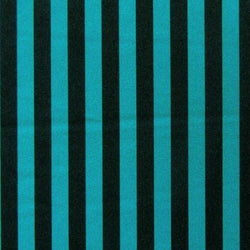 0.5" (Half Inch) Vertical Stripes on Poly Spandex Fabric (Black/Turquoise) | (4 Way Stretch/Per Yard)