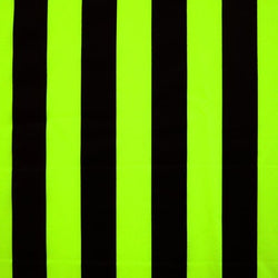 1" (One Inch) Vertical Stripes on Poly Spandex Fabric (Black/Neon Yellow) | (4 Way Stretch/Per Yard)