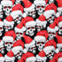 Christmas Santa Skulls Print on Poly Spandex Fabric | (4 Way Stretch/Per Yard)