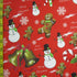 Merry Christmas Gingerbread and Snowman Print on Poly Spandex Fabric | (4 Way Stretch/Per Yard)