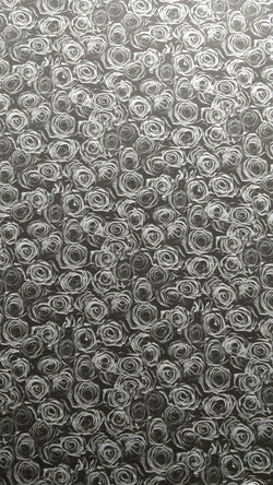 Roses on Printed Mesh Fabric | (4 Way Stretch/Per Yard)