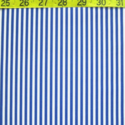 Vertical Stripes on Poly Spandex Fabric (White/Royal Blue) | (4 Way Stretch/Per Yard)