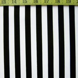0.5" (Half Inch) Matte Finish Vertical Stripes on Nylon Spandex Fabric (Black/White) | (4 Way Stretch/Per Yard)