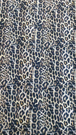 Leopard Print on Poly Spandex Fabric | (4 Way Stretch/Per Yard)