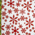 Christmas Snowflakes Print (White/Coral) on Poly Spandex Fabric | (4 Way Stretch/Per Yard)