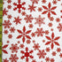 Christmas Snowflakes Print (White/Coral) on Poly Spandex Fabric | (4 Way Stretch/Per Yard)