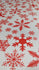 Christmas Snowflakes Print (White/Coral) on Poly Spandex Fabric | (4 Way Stretch/Per Yard)