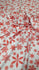 Christmas Snowflakes Print (White/Coral) on Poly Spandex Fabric | (4 Way Stretch/Per Yard)