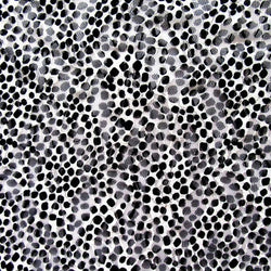 Spotted Printed Lace Fabric (Black/White) | (2 Way Stretch/Per Yard)