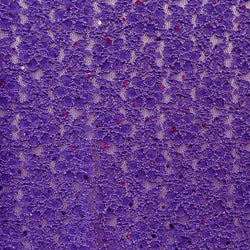 Red Holographic Sequin on Purple Lace | (2 Way Stretch/Per Yard)