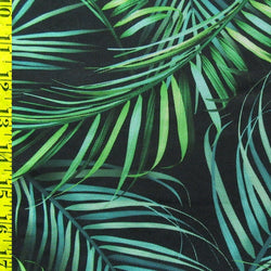 Palm Leaf on Poly Mesh Fabric | (4 Way Stretch/Per Yard)