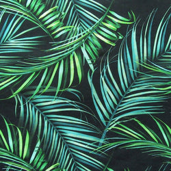 Palm Leaf on Poly Mesh Fabric | (4 Way Stretch/Per Yard)