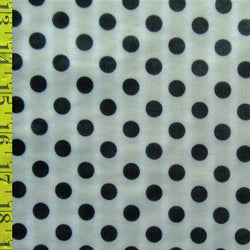 Polka Dot Print on Poly Mesh Fabric (Black/Silver) | (2 Way Stretch/Per Yard)