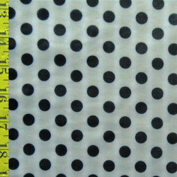 Polka Dot Print on Poly Mesh Fabric (Black/Silver) | (2 Way Stretch/Per Yard)