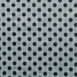 Polka Dot Print on Poly Mesh Fabric (Black/Silver) | (2 Way Stretch/Per Yard)