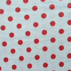 Polka Dot Print on Poly Mesh Fabric (Red/White) | (2 Way Stretch/Per Yard)