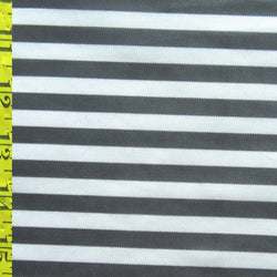 Horizontal Stripe Print on Poly Mesh Fabric (White/Black) | (2 Way Stretch/Per Yard)
