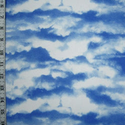 Clouds Printed on Poly Mesh Fabric | (2 Way Stretch/Per Yard)