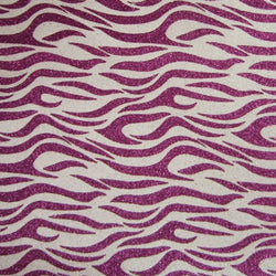 Flame Printed Rough Finished Cracked Ice Print on a Vinyl Backing (Ivory/Fuchsia) | (Per Yard)