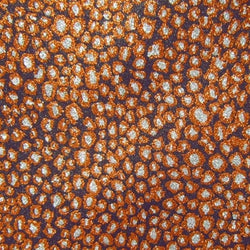 Leopard Spots with Holographic Glitter Printed on Rough Finished Cracked Ice Print w/ Vinyl Backing (Copper/Gold) | (Per Yard)