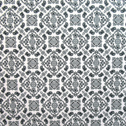Paisley Printed on Poly Spandex Fabric (Black/White) | (4 Way Stretch/Per Yard)