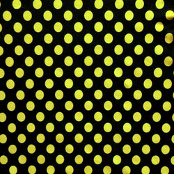 Polka Dot Print on Poly Spandex Fabric (Yellow/Black) | (4 Way Stretch/Per Yard)