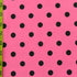 Simple Polka Dot Print on Poly Spandex Fabric (Black/Pink) | (4 Way Stretch/Per Yard)