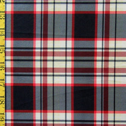 Simple Plaid Print on Poly Spandex Fabric | (4 Way Stretch/Per Yard)