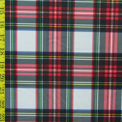 Multicolor Plaid Print on Poly Spandex Fabric | (4 Way Stretch/Per Yard)