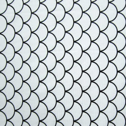 Fishscale Print on Nylon Spandex Fabric (Silver) | (4 Way Stretch/Per Yard)