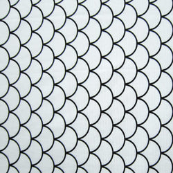 Fishscale Print on Nylon Spandex Fabric (Silver) | (4 Way Stretch/Per Yard)