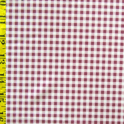 Gingham Print on Poly Spandex Fabric (Wine) | (4 Way Stretch/Per Yard)
