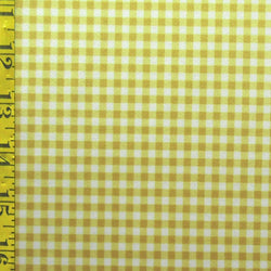 Gingham Print on Poly Spandex Fabric (Gold) | (4 Way Stretch/Per Yard)