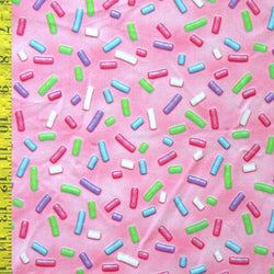 Sprinkle Print on Poly Spandex Fabric (Pink) | (4 Way Stretch/Per Yard)
